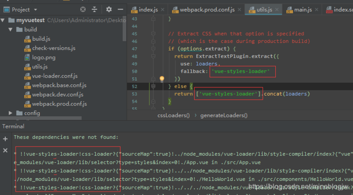 vue you can run: npm install --save !!vue-styles-loader!css-loader?
