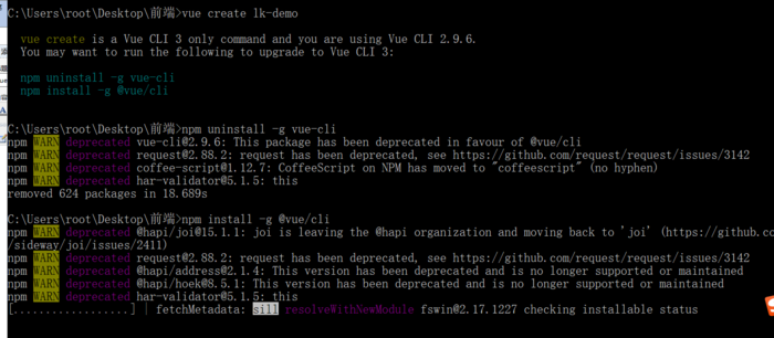 vue create is a Vue CLI 3 only command and you are using Vue CLI 2.9.6. You