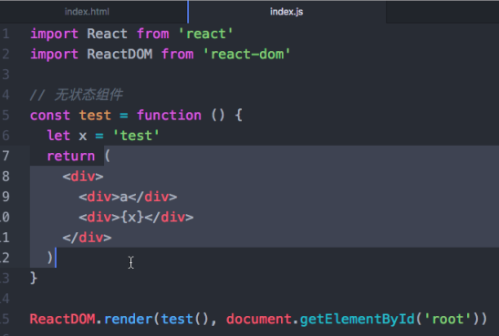 react