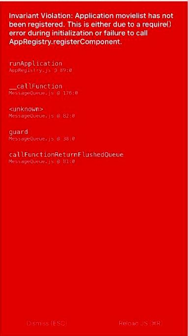React - Native Application has not been registered(Android)