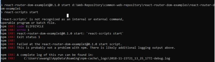 'react-scripts' is not recognized as an internal or external command
