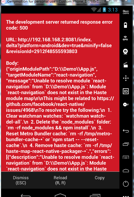 unable to resolve module react-native-gesture-handler from