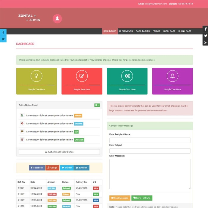 bootstrap——free bootstrap admin dashboard templates