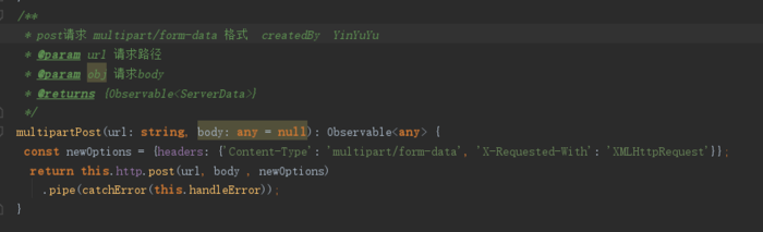 angular6 multipart/form-data Post