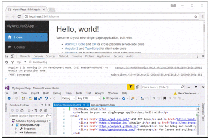 NET Core + Angular 2
    

ASP.NET Core + Angular 2 Template for Visual Studio