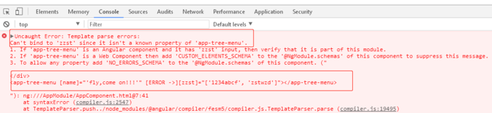 angular6 Can't bind to 'zzst' since it isn't a known property of