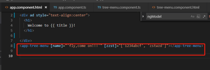 angular6 Can't bind to 'zzst' since it isn't a known property of