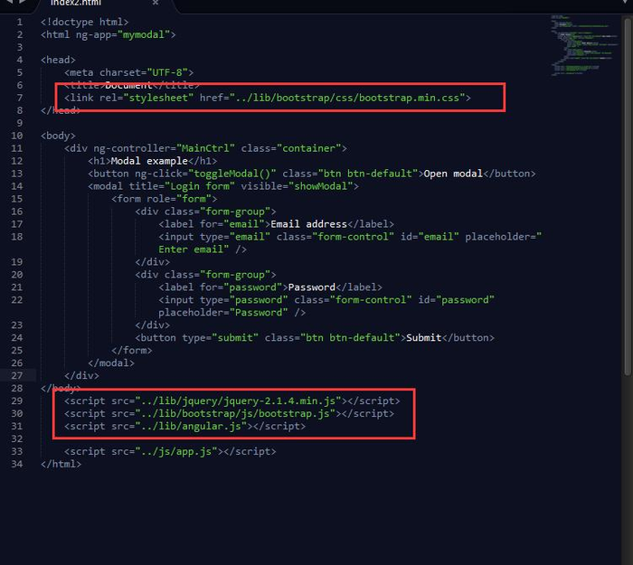 AngularJs + Bootstrap