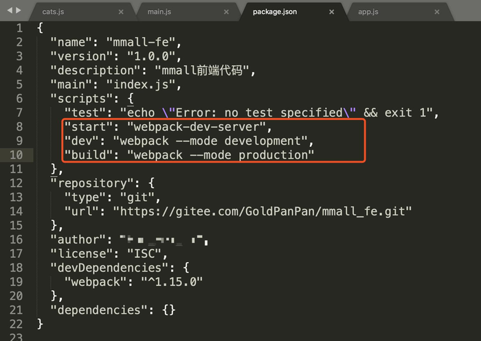 WARNING in configuration The 'mode' option has not been set, webpack will fallback to 'production' f