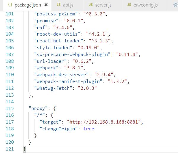 webpack proxy axios create-react-app