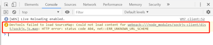 DevTools failed to load SourceMap: Could not load content for webpack:///node_modules/sockjs-client/
