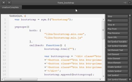 Adobe Edge Animate --异步条件加载框架（yepnop）之三：加载bootstrap之按钮、进度条、菜单效果