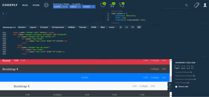 bootstrap navbar items alignment