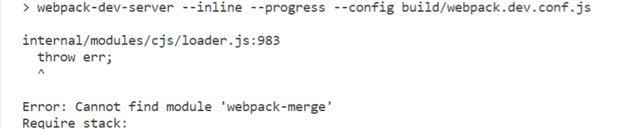 Error: Cannot find module 'webpack-merge'