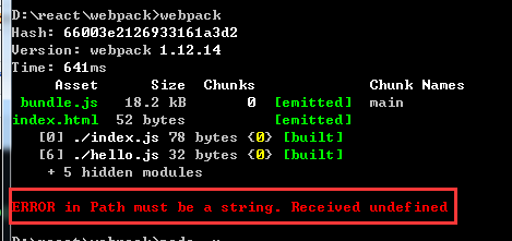 Webpack ERROR in Path must be a string. Received undefined