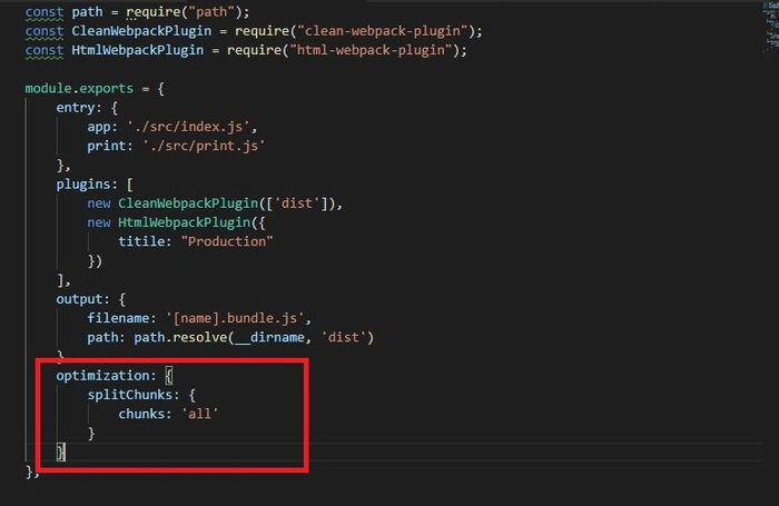 webpack - code splitting