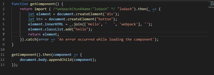 webpack - code splitting