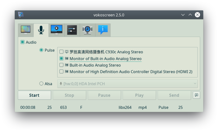 Screen recording on Linux using vokoscreen and screenkey