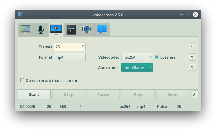 Screen recording on Linux using vokoscreen and screenkey