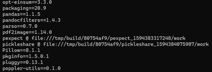 linux - pip freeze 导出含有路径 (@ file:///)
