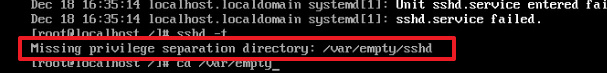 [CentOS]Failed to start OpenSSH server daemon