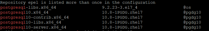 centos7 + postgresql10