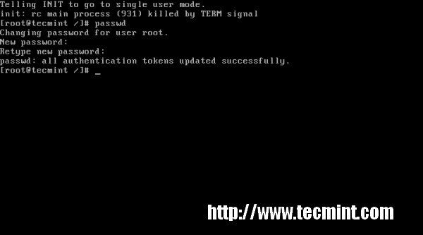 How to Reset Forgotten Root Password in RHEL/CentOS and Fedora