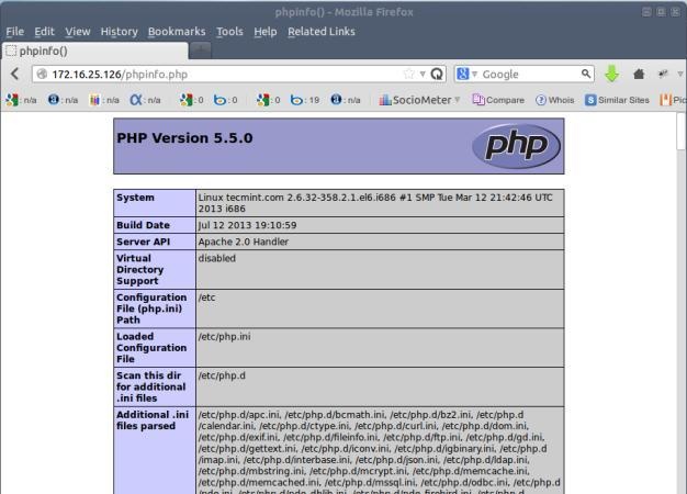 Install Apache, MySQL 5.5.32 & PHP 5.5.0 on RHEL/CentOS 6.4/5.9 & Fedora 19-12