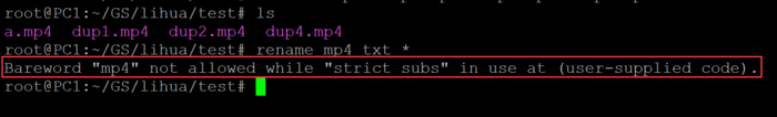 Bareword "mp4" not allowed while "strict subs" in use at (user-supplied code).  ubuntu