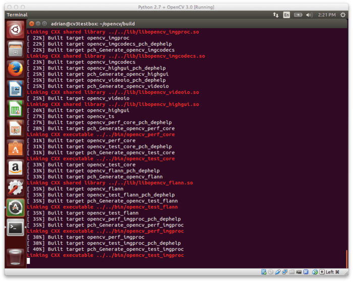 Install OpenCV 3.0 and Python 2.7+ on Ubuntu