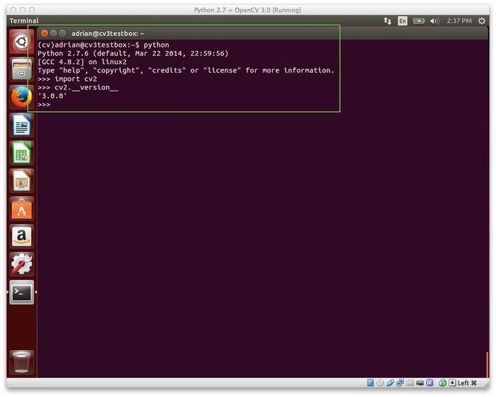 Install OpenCV 3.0 and Python 2.7+ on Ubuntu