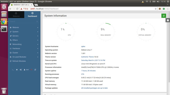 Debian For ARM Webmin Server