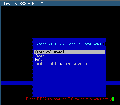 Installing Debian over serial console