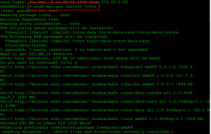 How to install torcs package in Debian