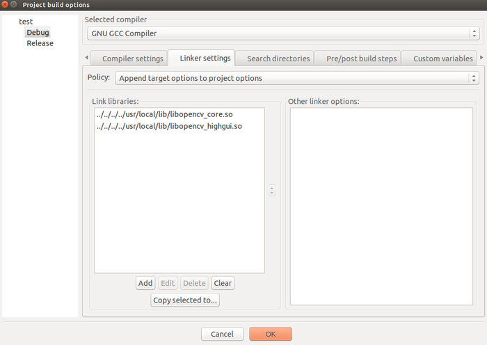Ubuntu14.04 + CodeBlock13.12 + OpenCV2.4.11