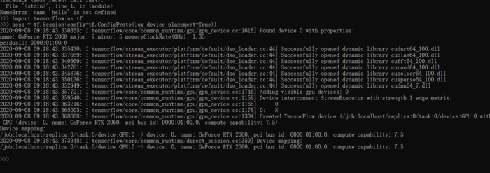 RTX2060+CUDA10.0+cudnn7.6.5+python3.6+keras