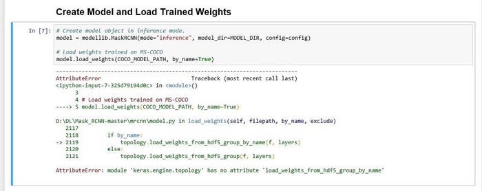 AttributeError:module 'keras.engine.topology' has no attribute 'load_weights_from_hdf5_group_by_name