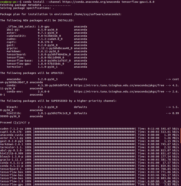 ubuntu16.04+anaconda+tensorflow-gpu1.8.0+keras+pytorch(caffe2)