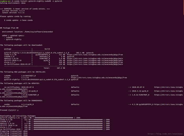 ubuntu16.04+anaconda+tensorflow-gpu1.8.0+keras+pytorch(caffe2)