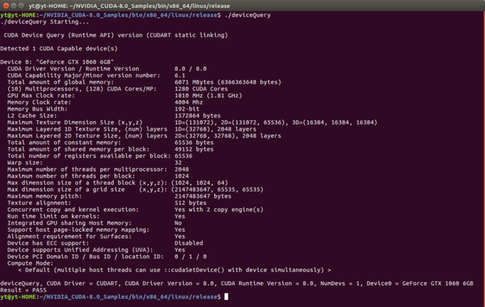 Ubuntu16.04 + gtx1060 + cuda8.0 + cudnn5.1 + caffe + Theano + Tensorflow