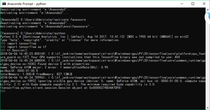 win10+cuda8.0+cudnn6.0+tensorflow1.4