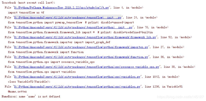 import tensorflow as tf ... NameError: name 'name' is not defined import tensorflow as tf ... NameError: name 'name' is not defined